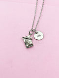 Silver Sushi Plate Charm Necklace, N478C