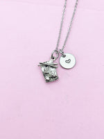 Silver Sushi Plate Charm Necklace, N478C