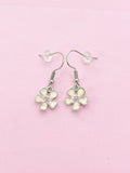 Japanese Cherry Blossom Earrings, Pink White Flower Blossom, Silver Earrings, N3011