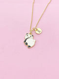 Gold Cute Giant Panda Charm Necklace, Panda Nanny Zookeeper Gifts, N5505
