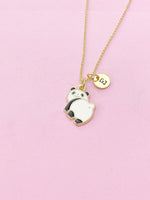 Gold Cute Giant Panda Charm Necklace, Panda Nanny Zookeeper Gifts, N5505