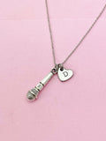 Silver Microphone Charm Necklace, Mic Charm, Speaker Gift, N2625A