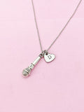 Silver Microphone Charm Necklace, Mic Charm, Speaker Gift, N2625A