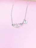 Silver Handcuff Charm Necklace, N1483BD