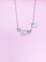 Silver Handcuff Charm Necklace, N1483BD