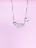 Silver Handcuff Charm Necklace, N1483BD