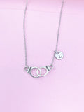 Silver Handcuff Charm Necklace, N1483BD