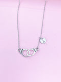 Silver Handcuff Charm Necklace, N1483BD