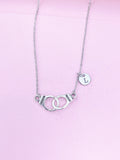 Silver Handcuff Charm Necklace, N1483BD