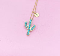 Gold Cactus Charm Necklace, N1733