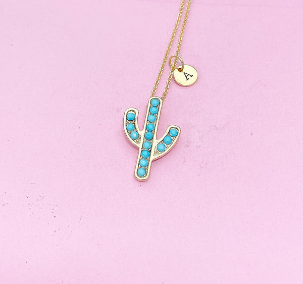 Gold Cactus Charm Necklace, N1733