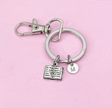 Silver Open Book Charm Keychain, N2566