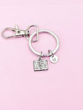 Silver Open Book Charm Keychain, N2566