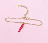 Gold Red Chili Bracelet N1697C