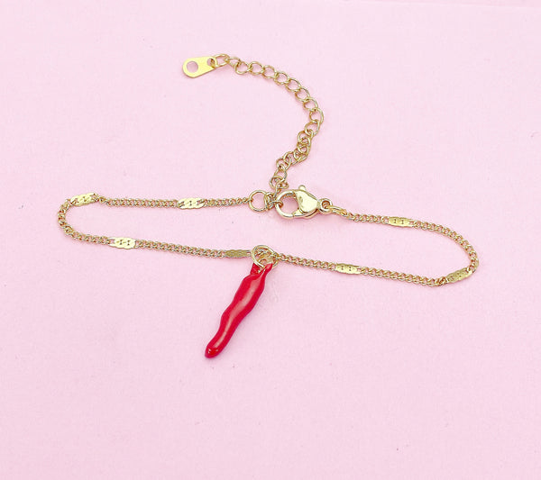 Gold Red Chili Bracelet N1697C