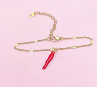 Gold Red Chili Bracelet N1697C