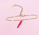 Gold Red Chili Bracelet N1697C