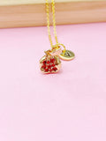 Pomegranate Necklace, Cubic Zirconia,  Christmas Gift, Mentor Gift, Appreciation Gift,Thank You Gift,Secret Santa, Graduation Gift, N3796