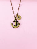 Bronze Anchor Necklace, Nautical Jewelry, N5691