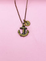 Bronze Anchor Necklace, Nautical Jewelry, N5691