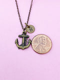 Bronze Anchor Necklace, Nautical Jewelry, N5691