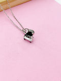 Piano Charm Necklace, Personalized Initial, Music Gift