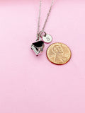 Piano Charm Necklace, Personalized Initial, Music Gift