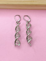 Silver DNA Charm Earrings, Hypoallergenic, Best Seller Christmas Gifts for Sister, N3590A