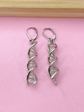 Silver DNA Charm Earrings, Hypoallergenic, Best Seller Christmas Gifts for Sister, N3590A