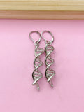 Silver DNA Charm Earrings, Hypoallergenic, Best Seller Christmas Gifts for Sister, N3590A