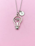 Silver Light Bulb Charm Necklace, N1750A