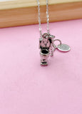 Silver Toilet Seat Charm Necklace, N467A