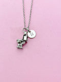 Silver Toilet Seat Charm Necklace, N467A