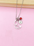 Silver Stethoscope Charm Necklace, Doctor Nurse Medical School Student Gifts, N5627A