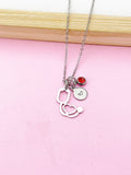 Silver Stethoscope Charm Necklace, Doctor Nurse Medical School Student Gifts, N5627A