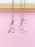 Silver Stethoscope Charm Necklace, Doctor Nurse Medical School Student Gifts, N5627C