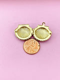 Gold Scallop Shell Locket Necklace, N1798