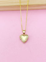 Gold Heart Locket Necklace, Delicate Necklace, Dainty Necklace, Simple Necklace, Minimalist Necklace, Gold Chain Necklace, N5076