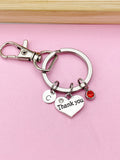 Thank You Keychain, Silver Thank You Charm, Thank You Gift, Personalized Gift, N1269