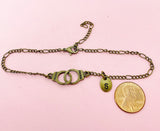 Bronze Gold or Silver Freedom Handcuff Bracelet, N1483E