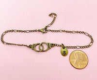 Bronze Gold or Silver Freedom Handcuff Bracelet, N1483E