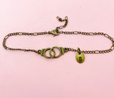 Bronze Gold or Silver Freedom Handcuff Bracelet, N1483E