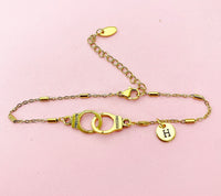 Gold or Silver Freedom Handcuff Bracelet, N1483F