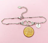 Silver Freedom Handcuff Bracelet, Gold in Option, N1483G