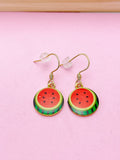 Gold Watermelon Charm Earrings, N2833