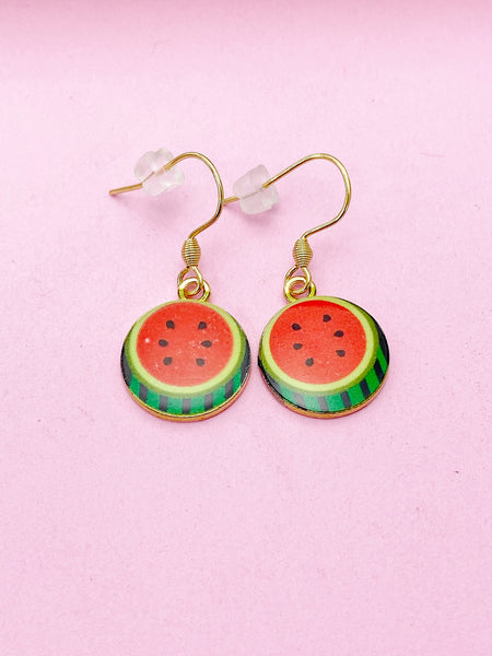 Gold Watermelon Charm Earrings, N2833