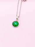 Jade Necklace, Natural Green Jade Jewelry, Birthday Gift, Good Luck Gift, N5013A