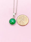 Jade Necklace, Natural Green Jade Jewelry, Birthday Gift, Good Luck Gift, N5013A