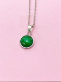 Jade Necklace, Natural Green Jade Jewelry, Birthday Gift, Good Luck Gift, N5013A