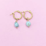 Larimar Earrings, Natural Gemstone Jewelry, N5115